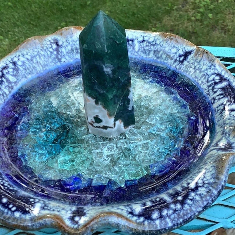 Aquatic Agate Crystal Point